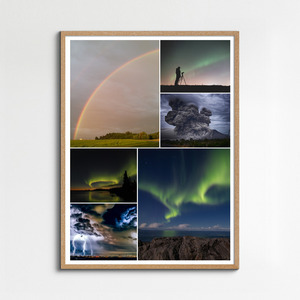 Natuur-fotocollage printen: ontwerp nu jouw premium noorderlicht, watervallen, regenbogen