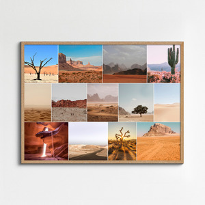 Fotocollage natuur: woestijnduinen, gletsjers & ijsgrotten – ontwerp jouw premium print