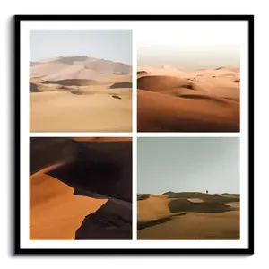 Fotocollage natuur: woestijnduinen, gletsjers & ijsgrotten – ontwerp jouw premium print