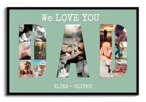 Creëer een "WE LOVE YOU DAD" fotocollage als persoonlijk cadeau voor papa!