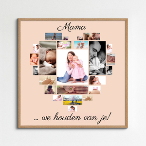 Creëer een hartvormige fotocollage voor mama - Persoonlijk geschenk met jouw foto's