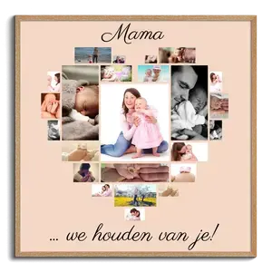 Creëer een hartvormige fotocollage voor mama - Persoonlijk geschenk met jouw foto's