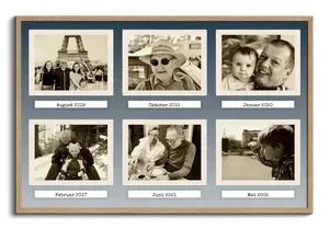 Creëer jouw persoonlijke Retro Polaroid Vintage Collage Poster met 6 foto's