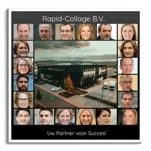 Creatieve Teamcollage op Acrylglas - Presenteer Jouw Bedrijf Succesvol