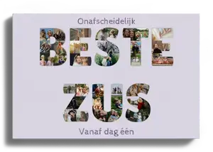 Fotocollage Beste Zus in hartvorm