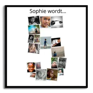 Maak je persoonlijke fotocollage in de vorm van een cijfer 5 - Perfect cadeauidee!