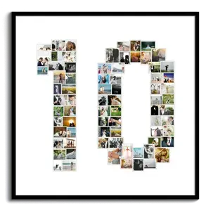 Maak jouw fotocollage met '10' persoonlijk en speciaal voor jubileum of huwelijk!