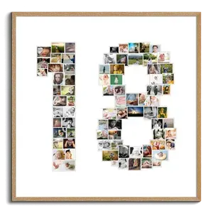 Creëer een unieke '18' fotocollage voor een speciale verjaardag!