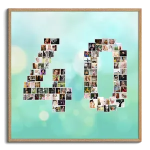 Creëer unieke '40' fotocollage voor jubileumcadeau of verjaardag!