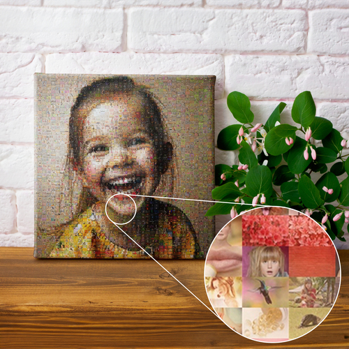 Fotomosaïek van kinderfoto's voor speciale gelegenheden