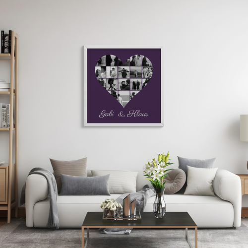 Creëer je eigen hartvormige fotocollage op canvas voor een romantisch cadeau