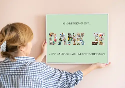 Bedank-collage met foto's van kinderen