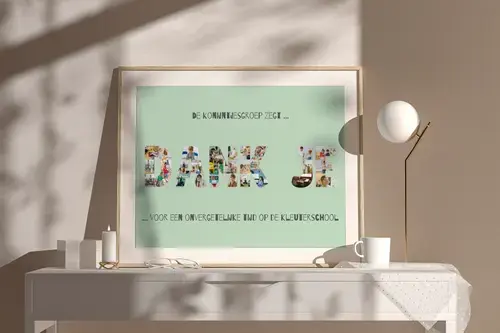 Bedank-collage met foto's van kinderen