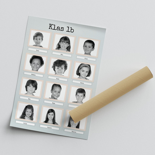 Maak zelf retro zwart-wit collage! Perfect voor schoolklas of kindergroep herinneringen.