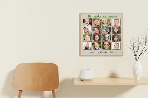 Fotocollage Schoolag: 16 foto's + aanpasbare tekst