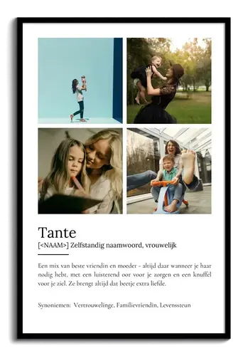 Ontwerp je persoonlijke 'Tante' definitieposter met liefdevolle tekst