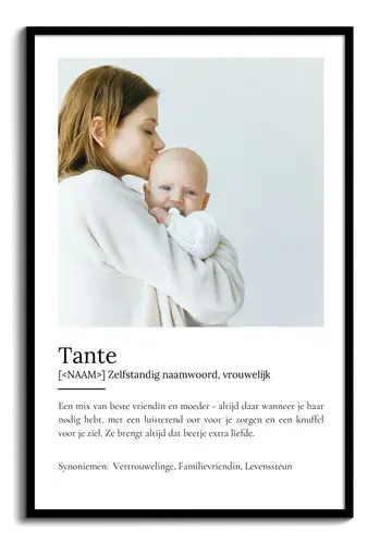 Ontwerp je persoonlijke 'Tante' definitieposter met liefdevolle tekst