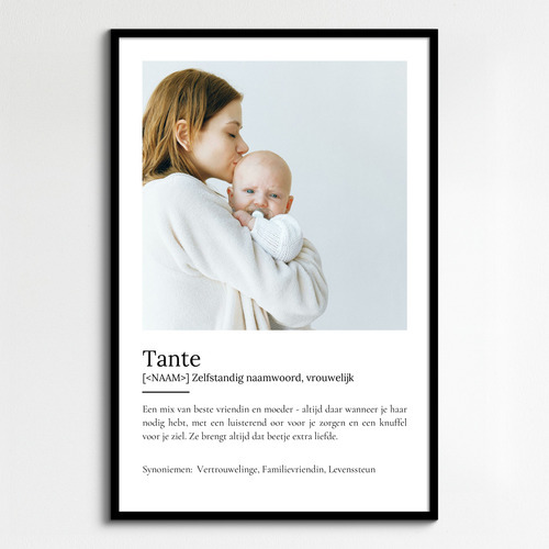 Ontwerp je persoonlijke 'Tante' definitieposter met liefdevolle tekst