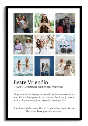 Maak je eigen 'Beste Vriendin' Duden-definitie poster met persoonlijke foto