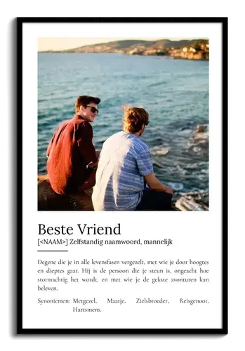 Personaliseerbaar Poster 'Beste Vriend' met jouw foto's en unieke definitie!