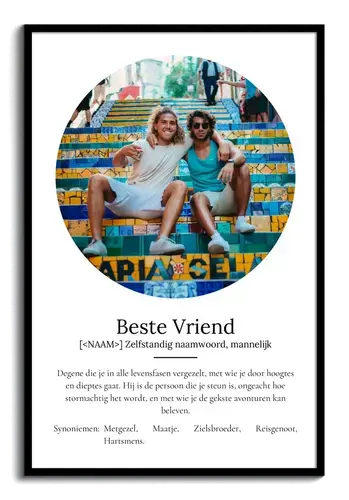 Personaliseerbaar Poster 'Beste Vriend' met jouw foto's en unieke definitie!