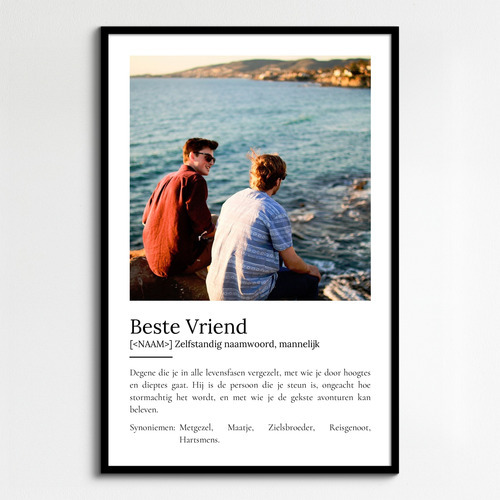 Personaliseerbaar Poster 'Beste Vriend' met jouw foto's en unieke definitie!