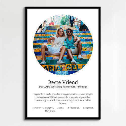 Personaliseerbaar Poster 'Beste Vriend' met jouw foto's en unieke definitie!