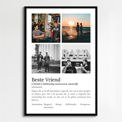 Personaliseerbaar Poster 'Beste Vriend' met jouw foto's en unieke definitie!