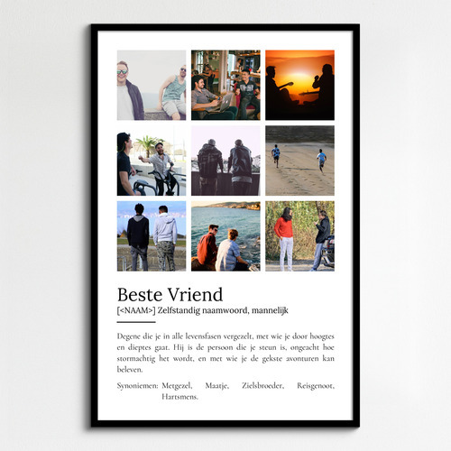 Personaliseerbaar Poster 'Beste Vriend' met jouw foto's en unieke definitie!