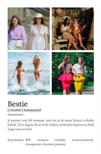 Ontwerp je persoonlijke Bestie-definitieposter met foto's en aanpassingen