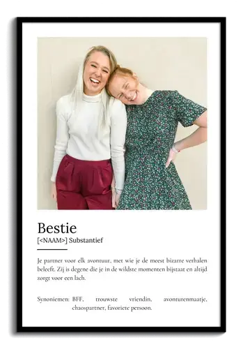 Ontwerp je persoonlijke Bestie-definitieposter met foto's en aanpassingen