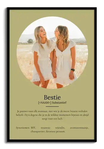 Ontwerp je persoonlijke Bestie-definitieposter met foto's en aanpassingen