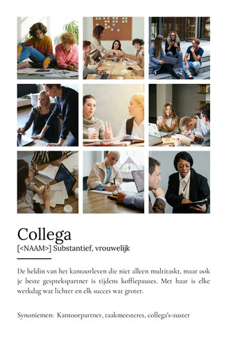 Personaliseer je 'Collega' Duden poster als speciaal cadeau
