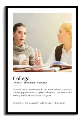 Personaliseer je 'Collega' Duden poster als speciaal cadeau