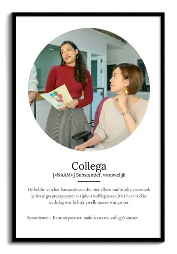 Personaliseer je 'Collega' Duden poster als speciaal cadeau