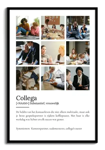 Personaliseer je 'Collega' Duden poster als speciaal cadeau
