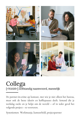 Maak jouw unieke 'Collega'-Definitie Poster: Personaliseer foto en tekst!