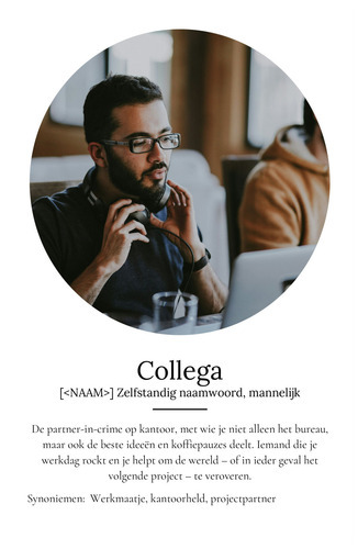 Maak jouw unieke 'Collega'-Definitie Poster: Personaliseer foto en tekst!