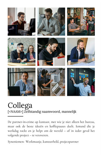 Maak jouw unieke 'Collega'-Definitie Poster: Personaliseer foto en tekst!