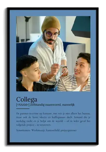 Maak jouw unieke 'Collega'-Definitie Poster: Personaliseer foto en tekst!