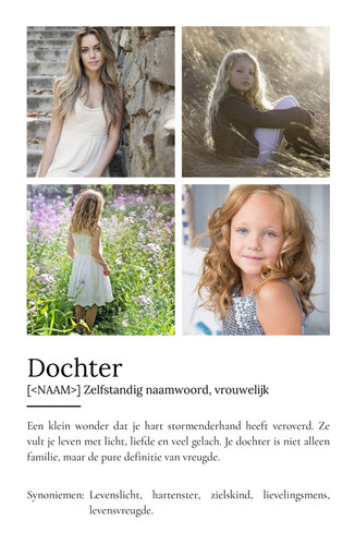 Creëer jouw persoonlijke dochter definitie poster: voeg foto 's en tekst toe!