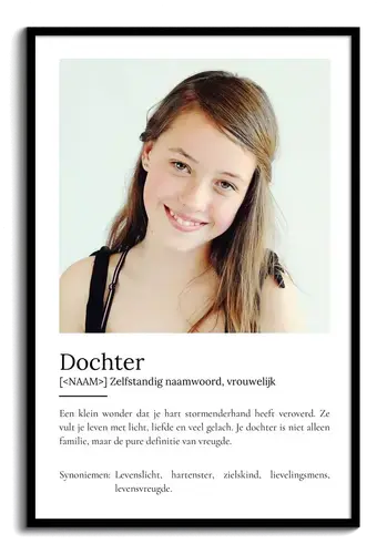 Creëer jouw persoonlijke dochter definitie poster: voeg foto 's en tekst toe!