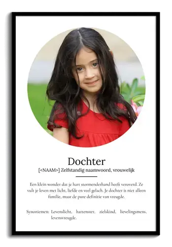 Creëer jouw persoonlijke dochter definitie poster: voeg foto 's en tekst toe!