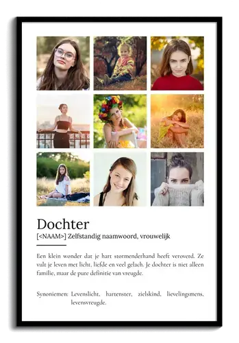 Creëer jouw persoonlijke dochter definitie poster: voeg foto 's en tekst toe!