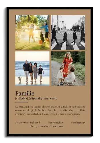 Maak je eigen Familie-Poster: Persoonlijke fotocollage met betekenisvolle tekst