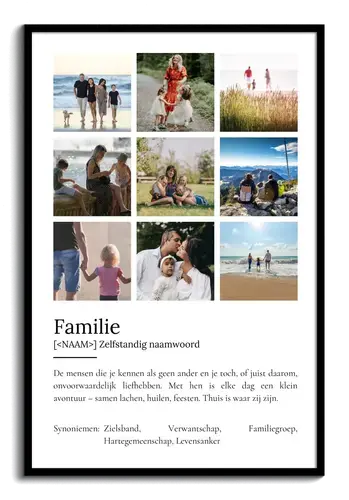 Maak je eigen Familie-Poster: Persoonlijke fotocollage met betekenisvolle tekst