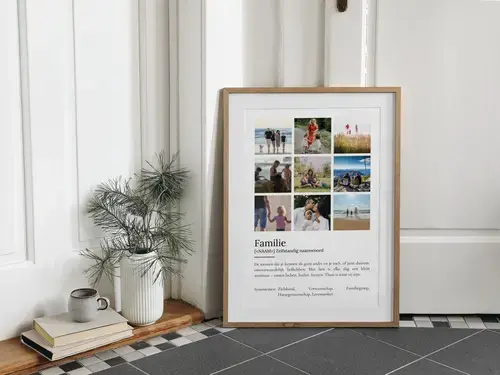Familie Definitiesposter met Foto's Voeg Persoonlijkheid Toe