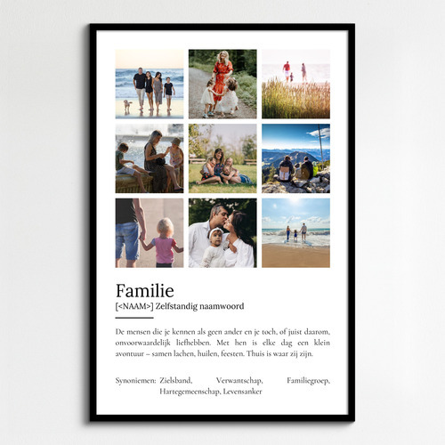 Maak je eigen Familie-Poster: Persoonlijke fotocollage met betekenisvolle tekst