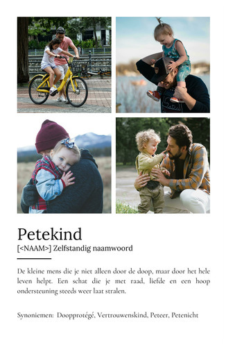 Maak jouw persoonlijke Patenkind Definiteer-Poster met eigen foto's en tekst!