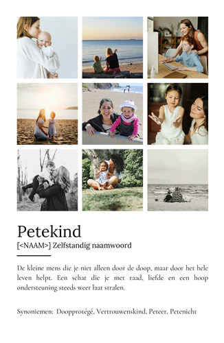 Maak jouw persoonlijke Patenkind Definiteer-Poster met eigen foto's en tekst!